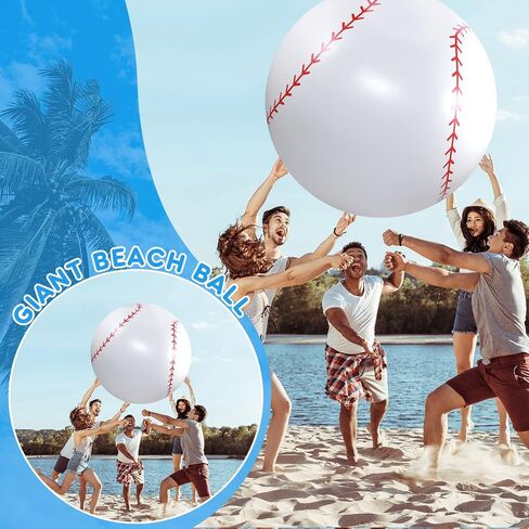 Lewtemi 2 Pcs 27 Inch/ 40 Inch Giant Inflatable Sports Balls Large Inflatable Beach Ball Inflatable Ball for Summer Pool Outdoor Activity Games Toys (Soccer, Basketball,40 Inch) in Saudi Arabia