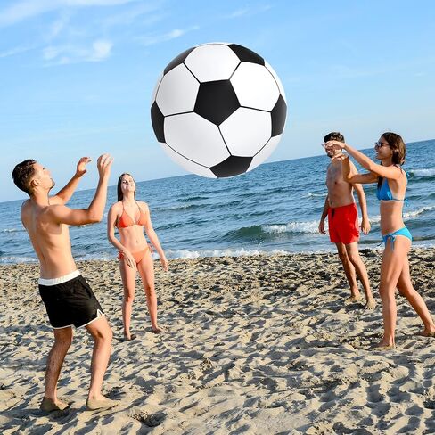 Lewtemi 2 Pcs 27 Inch/ 40 Inch Giant Inflatable Sports Balls Large Inflatable Beach Ball Inflatable Ball for Summer Pool Outdoor Activity Games Toys (Soccer, Basketball,40 Inch) in Saudi Arabia
