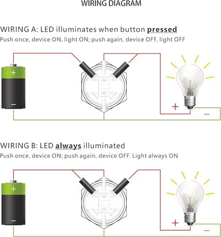 LED Latching Push Button Switch, Aluminum Alloy, IP67 Waterproof 5-24V 20A 1NO, with Wire Socket Plug (1, Blue, 19mm) in Saudi Arabia