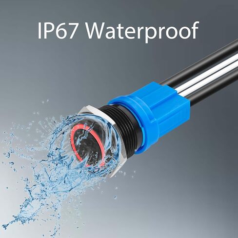 LED Latching Push Button Switch, Aluminum Alloy, IP67 Waterproof 5-24V 20A 1NO, with Wire Socket Plug (1, Blue, 19mm) in Saudi Arabia