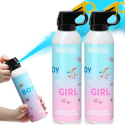 Gender Reveal Fire Extinguisher Color Blasters: 2 Pcs Blue Blaster Only for Baby Boy with Blue Smoke suitable for Gender Reveal Party Decorations (Large Pink Girl) in Saudi Arabia