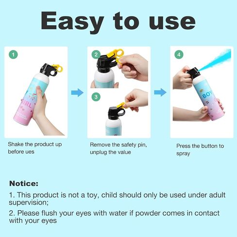 Gender Reveal Fire Extinguisher Color Blasters: 2 Pcs Blue Blaster Only for Baby Boy with Blue Smoke suitable for Gender Reveal Party Decorations (Large Pink Girl) in Saudi Arabia