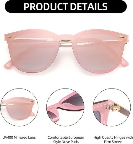 JIM HALO Trendy Rimless Mirrored Sunglasses Reflective Sun Glasses for Women Men in Kuwait