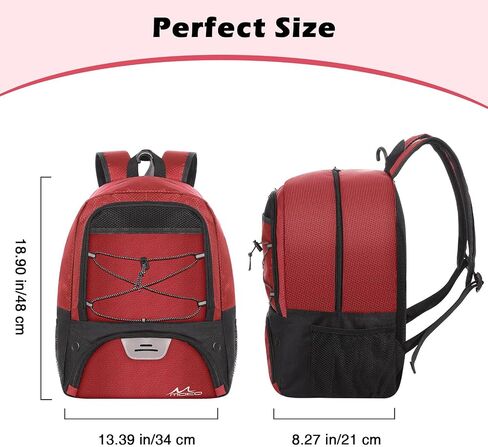 MoKo Soccer Bag Backpack, Basketball Backpack for Men & Women with Separate Ball and Shoes Compartments, Water-Resistant, Fence Hook, Sports Equipment Bag for Clothes, Shoes, Tablets, Laptops, Black in Saudi Arabia