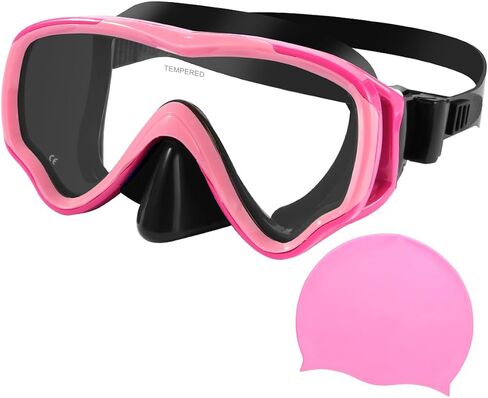 Berallo Kids Snorkel Gear قناع الغوص المضاد للضباب ومضاد للتسرب نظارات السباحة نظارات الغطس المقاومة للماء قناع الزجاج المقوى المتين للأطفال من 4 إلى 14 عامًا in Kuwait