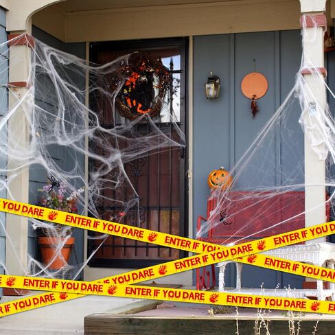 Caution Tape Halloween Decorations Party for Outside & Indoor Halloween Party Decorations Supplies Halloween Caution Tape 3 Rolls - Crime Scene Tape - Do Not Enter Tape - Haunted House Decorations in Saudi Arabia