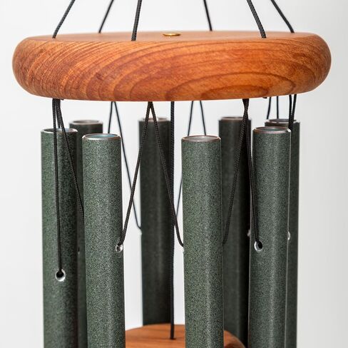 Festival 24-inch Redwood Wind Chime 8 Tubes in Silver by Wind River for Patio, Backyard, Garden, and Outdoor décor. Made in The USA in Saudi Arabia