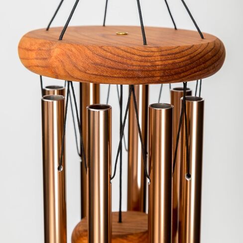 Festival 24-inch Redwood Wind Chime 8 Tubes in Silver by Wind River for Patio, Backyard, Garden, and Outdoor décor. Made in The USA in Saudi Arabia