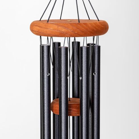 Festival 24-inch Redwood Wind Chime 8 Tubes in Silver by Wind River for Patio, Backyard, Garden, and Outdoor décor. Made in The USA in Saudi Arabia
