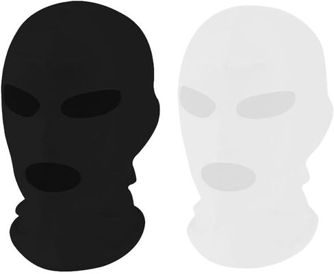 3 Hole Black Balaclava Face Mask Men Ski Mask for Women Summer Full Head Mask Shiesty Mask Sun UV Protection Football Motorcycle Helmet 2 Pack in Saudi Arabia