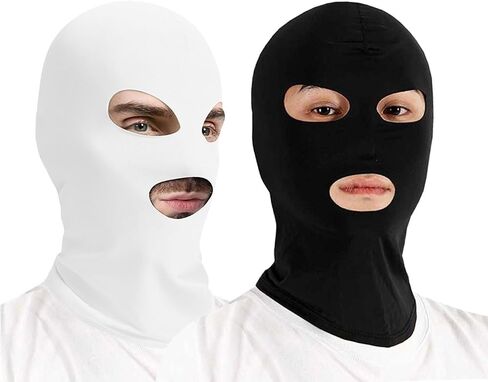 3 Hole Black Balaclava Face Mask Men Ski Mask for Women Summer Full Head Mask Shiesty Mask Sun UV Protection Football Motorcycle Helmet 2 Pack in Saudi Arabia