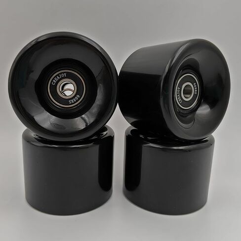 Skateboard Wheels 60mm 95a with Bearings, Set of 4 (Yellow) in Saudi Arabia