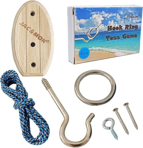 Hook and Ring Toss Game Swing Target Game DIY Kit -Stainless Steel Ring, Polyester Rope and Hardware in Saudi Arabia