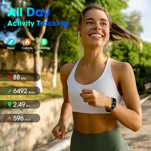 ساعة عداد الخطى ببطارية طويلة تدوم 14 يومًا، تصميم نحيف لا يتطلب تطبيق/هاتف لتتبع اللياقة البدنية، ساعة ذكية مقاومة للماء بطول 50 مترًا، عداد خطوات لمراقبة معدل ضربات القلب والأكسجين في الدم للرجال والنساء in Kuwait
