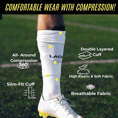 Premium Football Sock Sleeves - Soccer Shin Guard Sleeves - Football Sock Sleeves for Men - Football Sleeves for Women - Shin Guard Sleeve for Football in Saudi Arabia