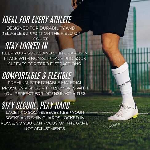 Premium Football Sock Sleeves - Soccer Shin Guard Sleeves - Football Sock Sleeves for Men - Football Sleeves for Women - Shin Guard Sleeve for Football in Saudi Arabia