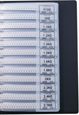 0201 Chip Fixed Resistors 170 Resistance Types 50 Resistor Pieces Per Resistance Value 1% Accuracy Resistor Kits Multi-Type Multi-Number Resistor Kits Passive Components for Easy Access and Storage in Kuwait