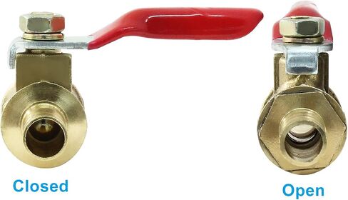 Waziaqoc 4 Pcs 1/4 Inch Hose Barb Ball Valve, Mini Brass Shut Off, Pipe Tubing Fitting with Clamps for Water Air Fuel, 180 Degree Operation Handle in Saudi Arabia