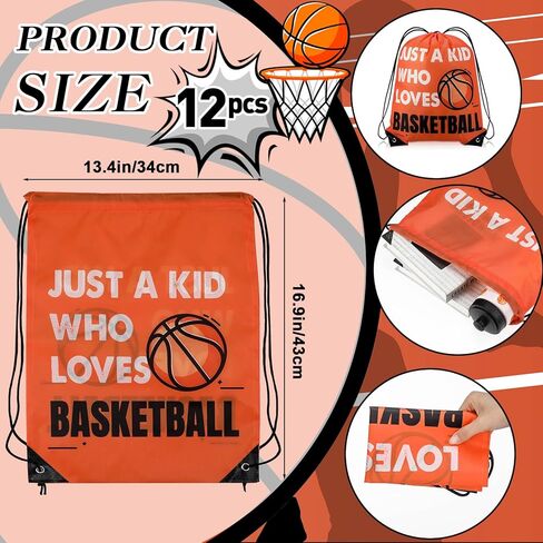 Talltalk 12 Pcs Basketball Party Favors Basketball Bag and Water Bottle Set Basketball Drawstring Bag Gift Goodie Treat Bags 24 oz Basketball Water Bottle Cup Basketball Party Supplies Gift in Kuwait