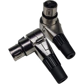 2-Pcs 3-PIN XLR Female Adjustable Right Angle Adapter, 7 Position XLR Plug, 3 Pin Mic Microphone Speaker Audio Cable Connector, 3-PIN-XLR-Female-2-Pcs in Kuwait