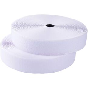 Sew on Hook and Loop Tape 3/4 Inch Width, Non-Adhesive Sticky Back, Sewing Fastening Tape Nylon Fabric Fastener Interlocking Tape Sewing Fasteners for Sewing DIY Crafts (Black, 16.4FT)