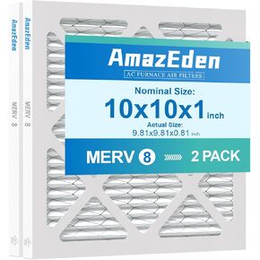 14x14x1 Furnace Air Filter 2-Pack MERV 8 MPR 600 & FPR 5 Dust Defense Pleated Air Filters Replacement HVAC AC Furnace Filters (Actual Size: 13.75x13.75x0.75 Inches)