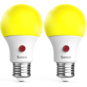 Sunco Dusk to Dawn Light Bulbs Outdoor, Sensor A19 LED Light Bulb, Auto On/Off Photocell Automatic for Outdoor Lighting, 9W (60W Eqv.), 800lm, 3000K Warm White, 6 Pack