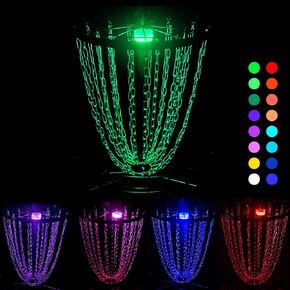 LED Disc Golf Cagkets Light 1 pack/2 pack مع مرفق مغناطيسي ، والتحكم عن بُعد RF ، ومقاوم للماء ، ومتعدد الأسلوب للملونة لممارسة Night Disc Golf Disc