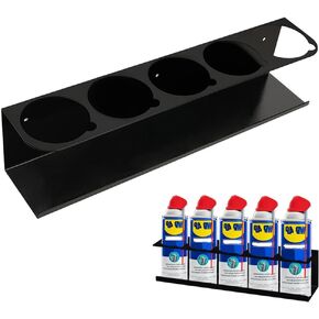 5 Aerosol Spray Can Holder, All Purpose Spray Bottle Holder Wall Mount, Heavy Duty Spray Can Organizer, Metal Storage Rack For Garage Organization (2 Pack, Black)