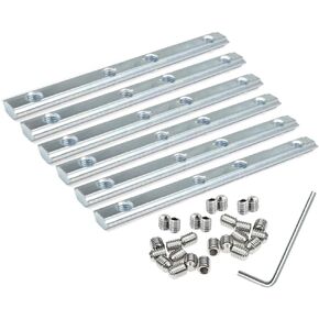 12set Black Straight Line Inside Connector Joint Bracket Length 3.9 Inch with M5 Screws for 20x20 Series Aluminum Extrusion Profile Slot 6mm