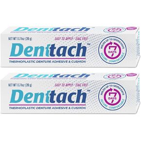 Denttach Denture Adhesive, Thermoplastic Denture Adhesive, Cushion, Reliner for Upper and Lower Dentures, Comfortable, Secure Denture Grip for Up to 7 Days, Non Glue, Zinc Free in Kuwait