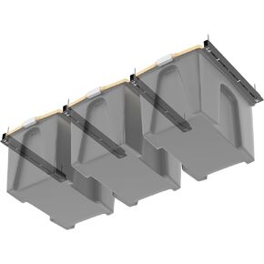 Overhead Tote Storage Rails, Heavy Duty Garage Ceiling Bin Storage Rack Adjustable Garage Tote Slide Rail System(5 Pack for 4 Bins, Bins Are Not Included)