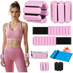 Adjustable Ankle Weights,Wrist Weights for Women & Men,Set of 2 (1Lb Each),Perfect for Walking,Running,Yoga,Pilates,Gym,Barre,Strength Training. Weighted wristbands are designed for home gym workouts