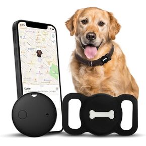 Pet Tracker Smart Pet Location Tracker with Dog Collar Holder, Smart Item Finder, MFi Certificated Tracking Device, No Monthly Fee, Works with Find My (iOS Only)(Sky Blue)