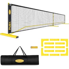 Pickleball Net with Wheels, Pickle Ball Net Portable Outdoor with 22ft Regulation Size Net, Court Markers, Durable Frame PE Knited Pickleball Practice Net System for Backyard Driveway
