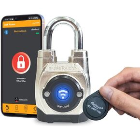 eGeeTouch 5th GEN Outdoor Smart Padlock – (Single, Short Shackle) Keyless Bluetooth & NFC Lock, Durable Weatherproof Security for Sheds, Gates, Bikes - Convenient App Control & Enhanced Safety