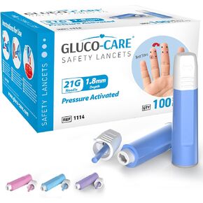 Safety Lancets, Contact-Activated, 21Gx 1.8mm, Pre-loaded, Sterile, Box of 100
