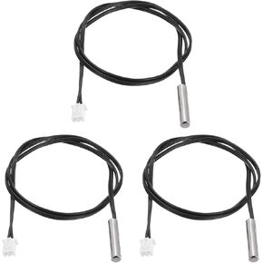 uxcell 3 Pcs 5K NTC Thermal Sensor Probe,Nickel-Plated Copper Sensitive Temperature Sensor Probe 39.4 Inch Digital Thermometer Extension Cable Temp Sensor for Electrical Appliances