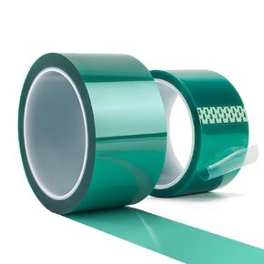 2 Rolls High Temperature PET Tape 5cm x 0.05cm x 33m Durable Adhesive Tape for Heat Transfer Spraying Electroplating Anodizing Circuit Board Excellent Adhesion and No Residue