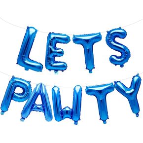 Lets Pawty Balloons Banner 40 Inch,Cream Pink Dog Birthday Decorations,Paw Foil Letter Balloon for Dogs Paw Pet Puppy Theme Party Supplies