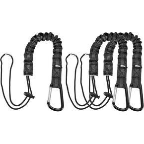 MECCANIXITY Retractable Tool Lanyard 3ft with Single Aluminum Buckle and Adjustable Loop End, Maximum Weight Limit 10KG / 22lb, Safety Fall Protection Tools Leash, Green 3 Pack