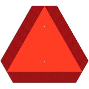 T&R Metal Slow Moving Vehicle Sign, Safety Triangle Sign - 2 Pack - 14 x16 Inches - Reflective, UV Protected, Waterproof, Weatherproof and Fade Resistant Up to 7 Years Outdoor for Golf Cart Tractor