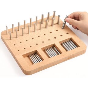 Wooden Peg board for Occupational Therapy with 3 Sizes of Pegs and Holes, Wood Pegboard for Finger Dexterity, Hands Therapy Peg Board to Improve Finger Motor Skills and Hand-Eye Coordination, 18 Holes