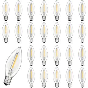 25Pack ST40 LED Replacement Light Bulbs,Vintage Edison Waterproof Shatterproof Dimmable E17 LED Bulbs for Indoor Outdoor Patio Wedding String Lights,0.6 Wat, Warm White, 2700K in Saudi Arabia