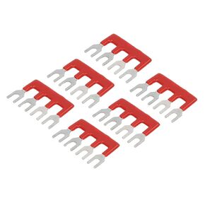 15 Pcs Jumper Block Terminal Strips, 100V 15A, Fork Type with PVC Shell, Cuttable, Wide Application (TB-1504)