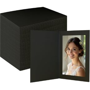 50 Pack 4x6 Photo Folders Cardboard Picture Frame Photo Frame Note Cards Paper Greeting Cards Photo Inserts for Father's Day,Graduation, Birthday, Wedding (White)