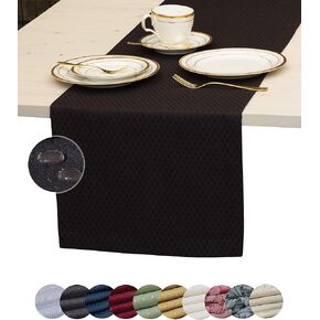 Black Table Runner 72 inch, Waterproof Dresser Scarf, Outdoor Coffee Table Runner, Elegant Dining Table Runners for Fiesta, Dinner Parties, Events, Wedding, Decor Thanksgiving, Halloween, Christmas