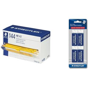 Staedtler Yellow School Pencils, Pre-Sharpened HB/#2, Wood Pencils with Eraser, 144ct Class Pack, 13247C144A