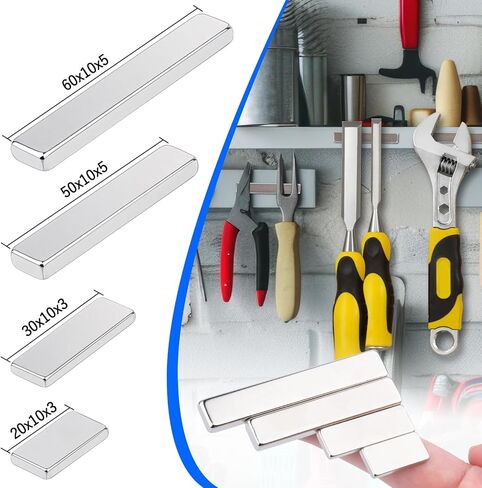 20Pcs Rare Earth Magnets Bars Heavy Duty, Rectangular Metal Small Neodymium Magnets, for Refrigerator Crafts Industrial Tool Storage (20x10x3mm) in Kuwait