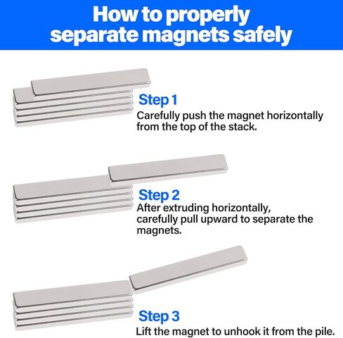 20Pcs Rare Earth Magnets Bars Heavy Duty, Rectangular Metal Small Neodymium Magnets, for Refrigerator Crafts Industrial Tool Storage (20x10x3mm) in Kuwait